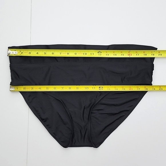 Christina  Women's Black Swim Bikini Bottom Foldover Hem Size 18 - Picture 7 of 11